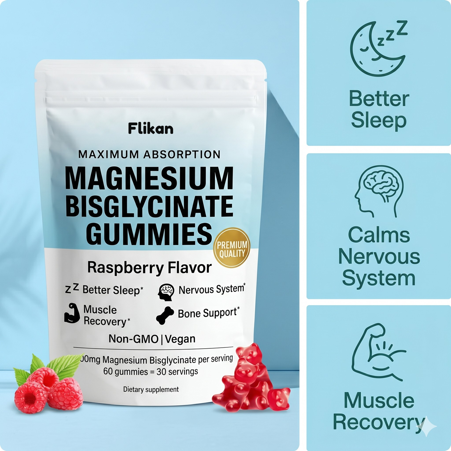 Flikan Magnesium Bisglycinate Gummies